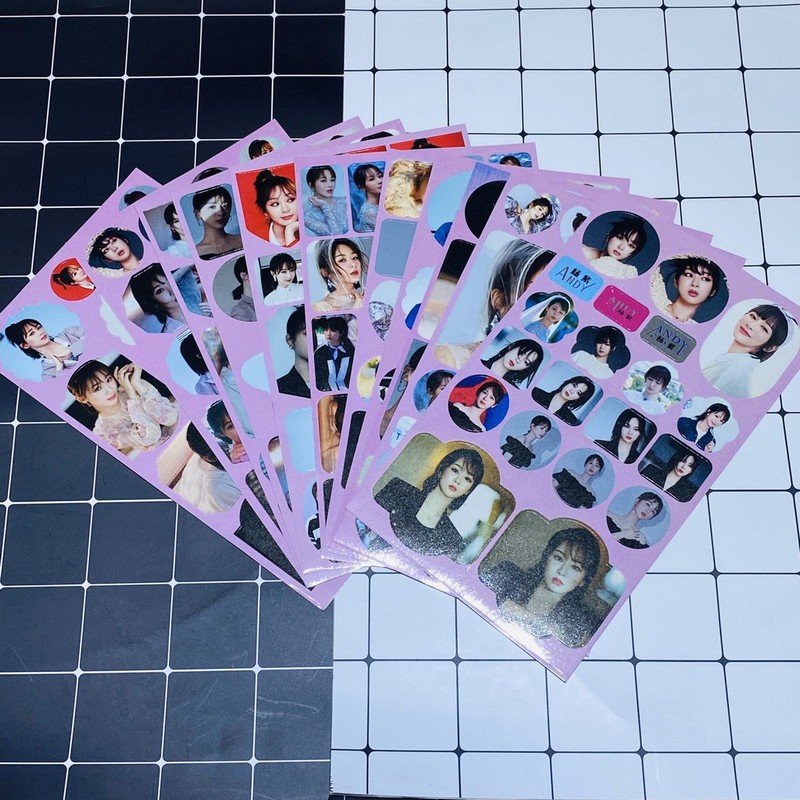 ( Lẻ tấm ) Ảnh dán sticker in hình thần tượng BLACKPINK EXO BTS VƯƠNG NHẤT BÁC BTS CHIBI xinh xắn