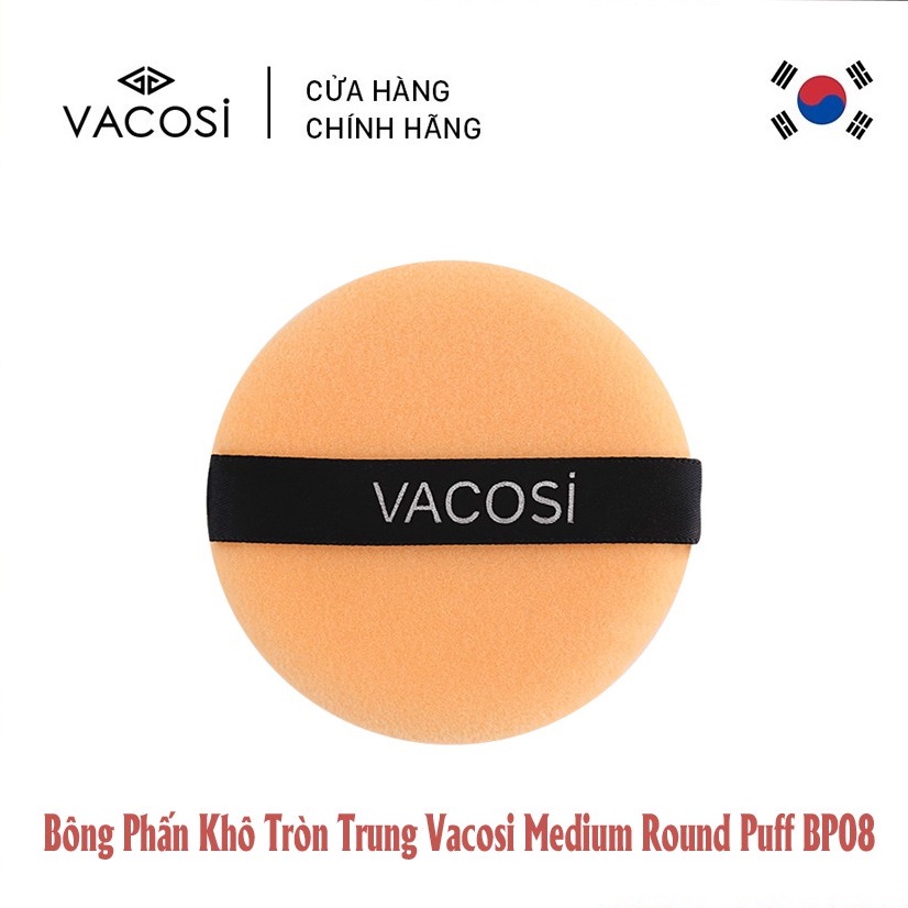 BÔNG PHẤN KHÔ VACOSI MEDIUM ROUND PUFF BP08 - TRÒN SIZE TRUNG