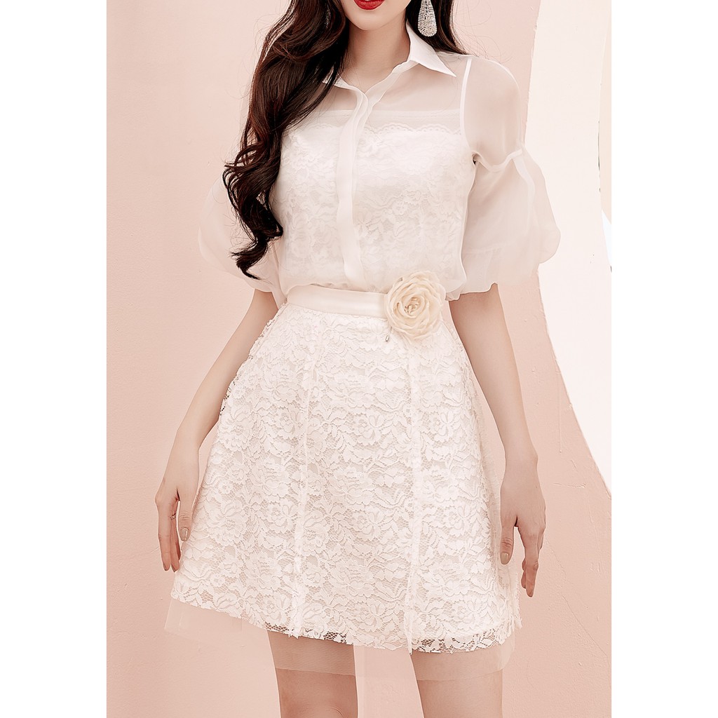 OLV - Đầm White Lace Set