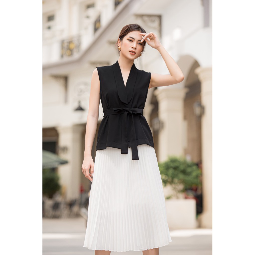 Áo Clothesrack gile cổ sam sammie cột dây eo