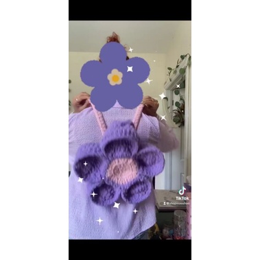 Crochet flowers balo bag/balo flowers