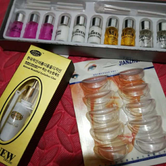 Combo bộ uốn mi gồm 1 bộ thuốc meisheng, 1 trục 6d, 1 keo bắt trục hiệu starcolor.