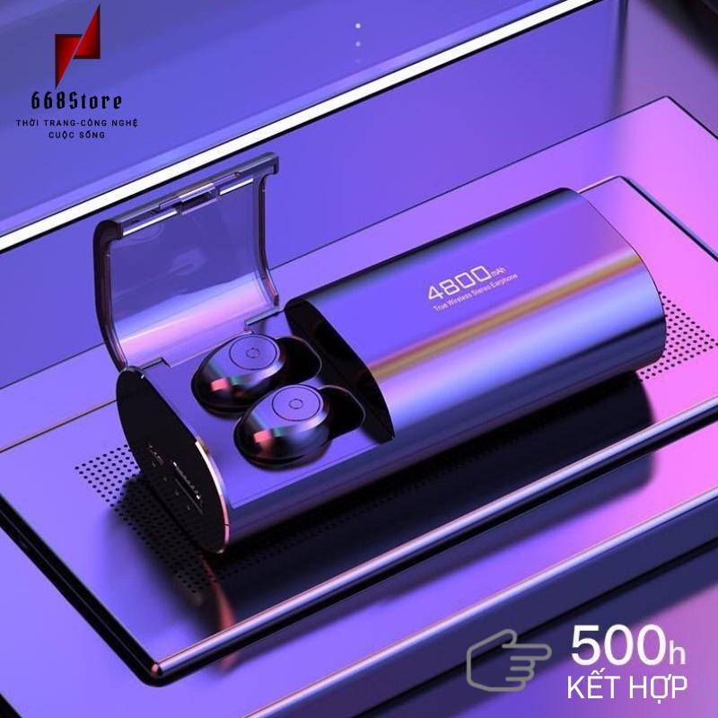 Tai nghe không dây S11-4800, Bluetooth 5.0, pin 4800 mAH cực khủng tích hợp sạc dự phòng,[Phiên bản nút bấm]
