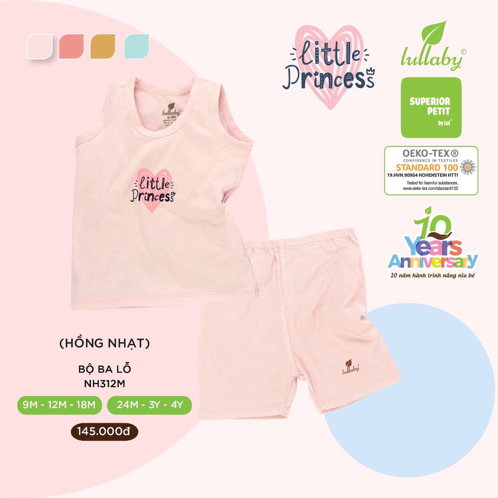 [ LULLABY 2022 ] Bộ ba lỗ chất liệu petit NH312M