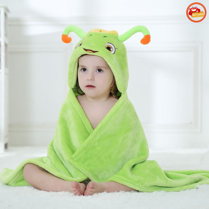 Áo choàng tắm cotton hình thú dễ thương cho bé rất an toàn và tiện dụng (ACT02)