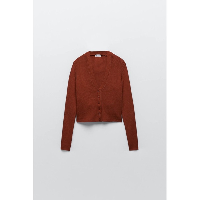 Zara Đức - Áo khoác len Zara sale auth new tag cao cấp chính hãng có nút ôm dáng mà nâu đỏ, be dày dệt kim cardigan