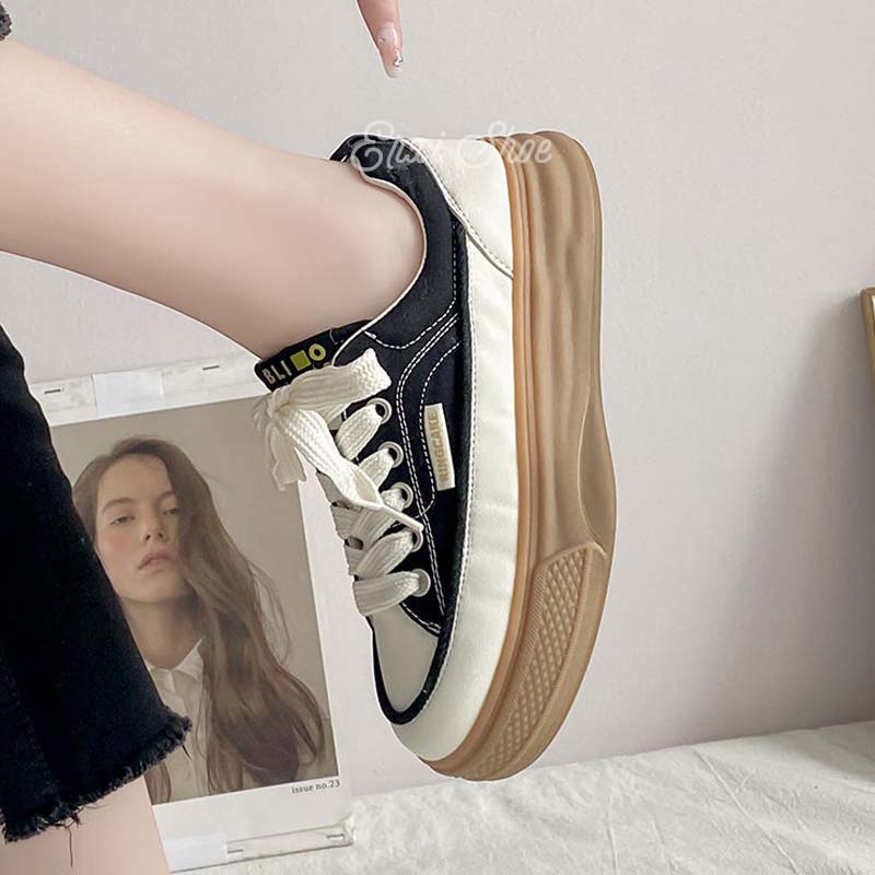 Oeteo Giày canvas Đế Bằng Đa Năng Thời Trang Cho Nữ