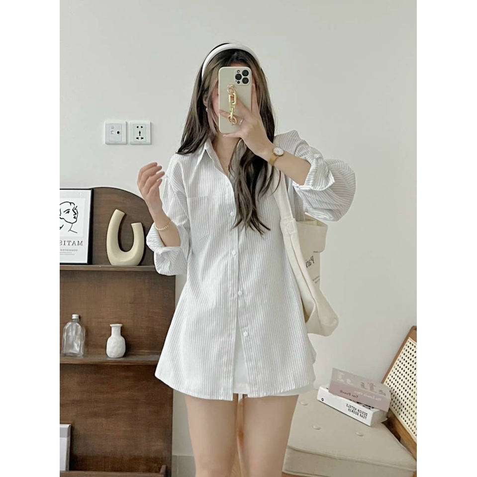 Áo sơ mi nữ cổ bèo chất tơ óng loại đẹp giá tốt Â,021