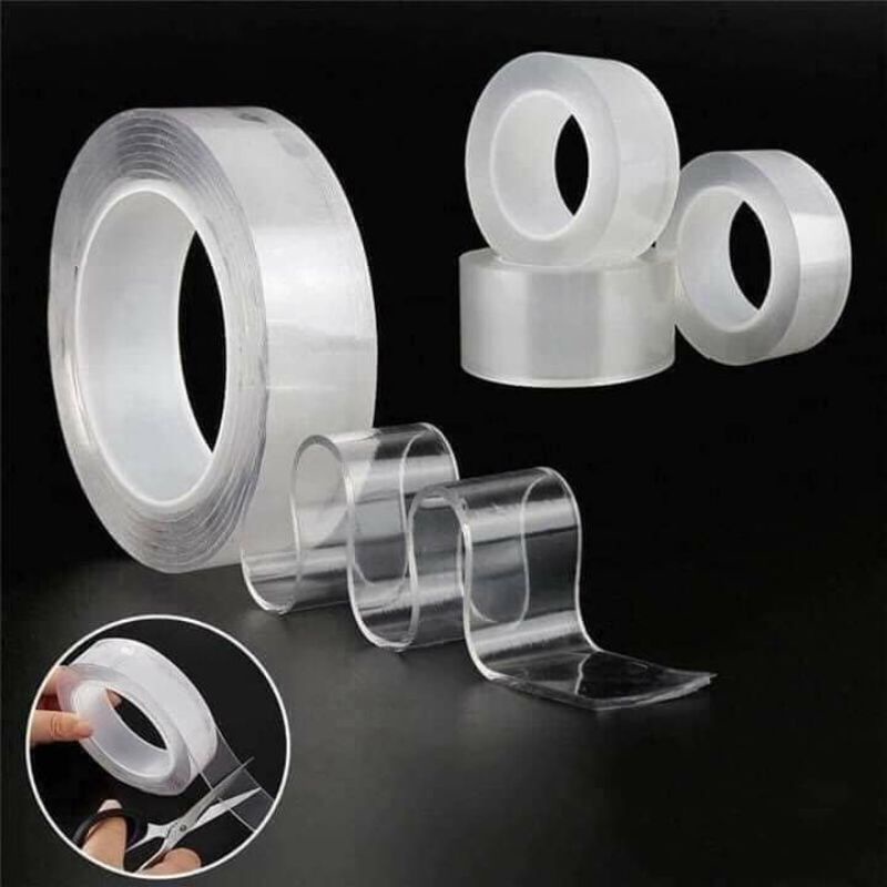 #Hot# Băng dính 2 mặt loại trong suốt dầy dặn, siêu chắc chắn - băng dính dạng bản to, dán đồ 2 mặt ko bị lộ (ảnh thật)