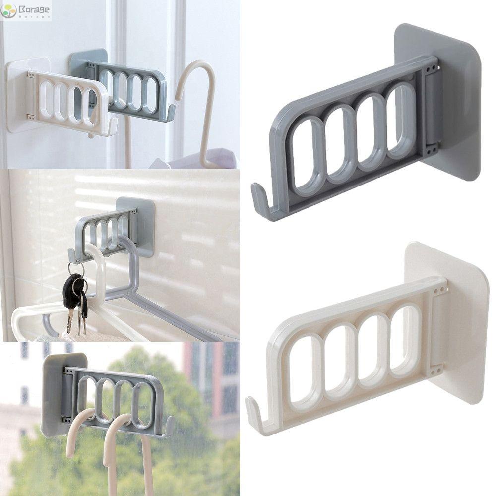 Móc Treo Đồ 4 Lỗ Bằng Nhựa Gắn Tường Có Thể Gấp Gọn Tiện Dụng