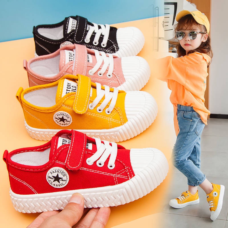 Giày Vải canvas Đế Bằng Thoáng Khí Dành Cho Bé Trai Gái