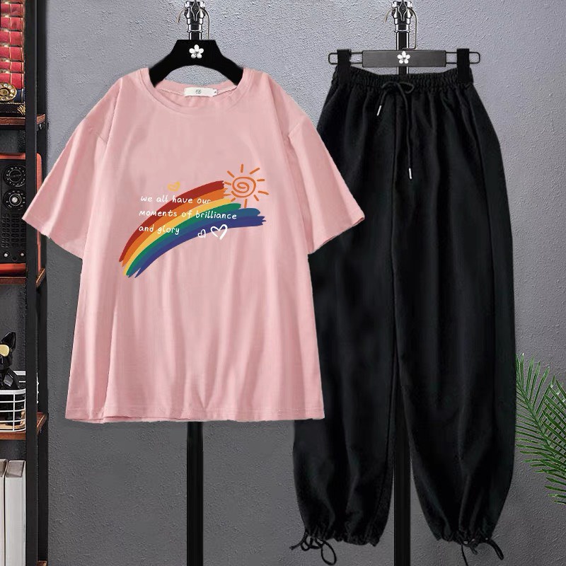 Sét Áo We are + quần bom chun, Áo thun from rộng, Chất đẹp không xù, quần suông ống rộng, Sét bộ mặc ở nhà - MODY