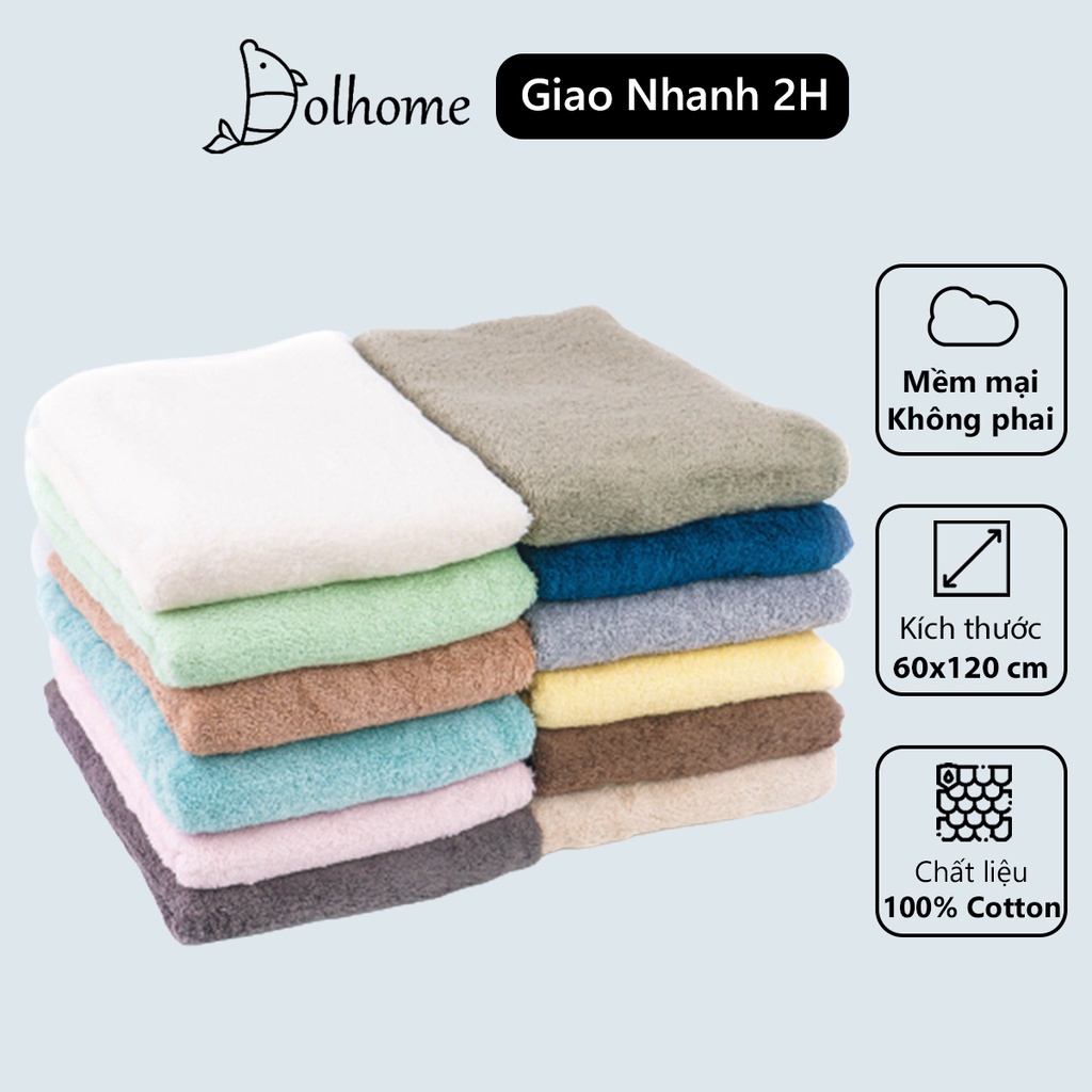 Khăn Tắm Hàn Quốc Dolhome 100% Cotton Mềm Mại Không Phai Màu Kích Thước 60x120cm - 20504