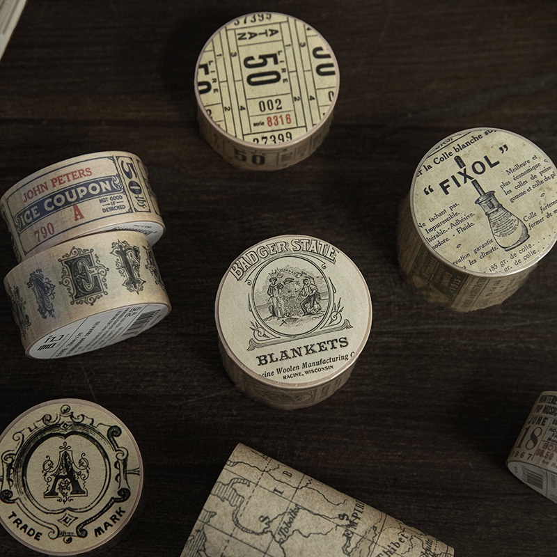 Băng Keo Giấy Washi 3M Hình Bản Đồ Phong Cách Vintage Dùng Trang Trí Sổ Tay/Sổ Tay