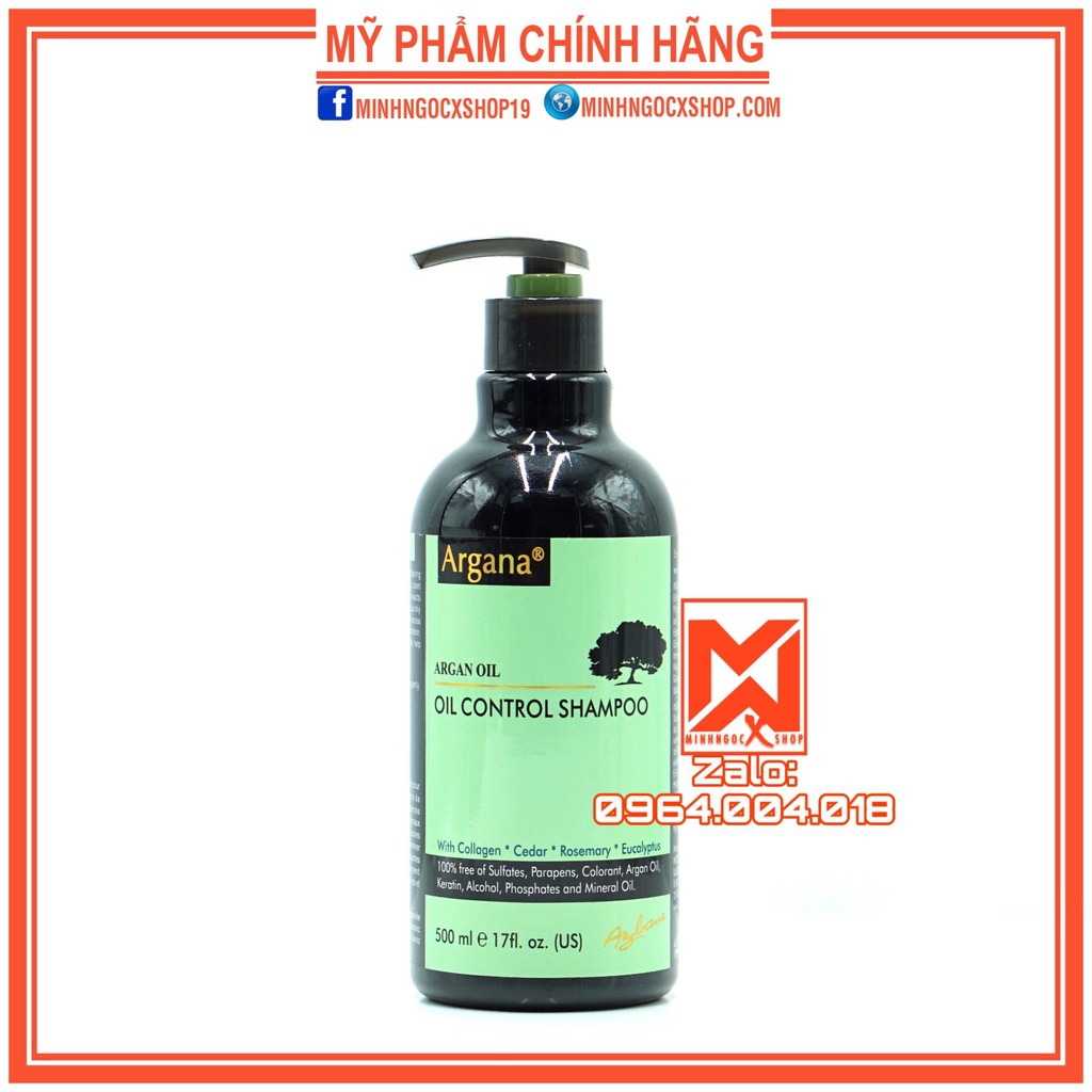 ✅[ ARGANA ] DẦU GỘI XẢ KIỂM SOÁT DẦU ARGANA OIL CONTROL 500ML CHÍNH HÃNG