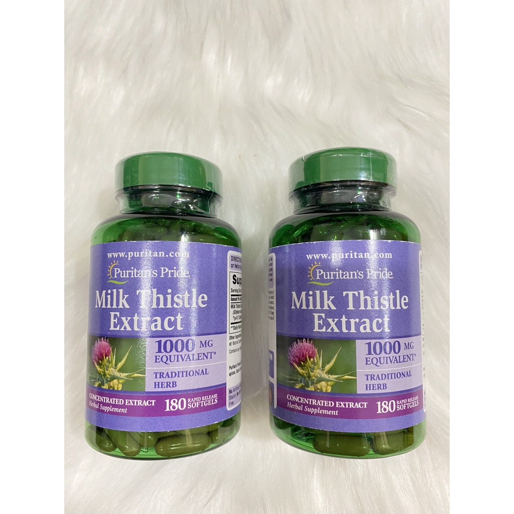 [DJ SHOP] DATE 2027- Giải Độc Gan MILK THISTLE EXTRACT HÃNG Puritan Pride 1000 Mg, 180 viên CỦA MỸ