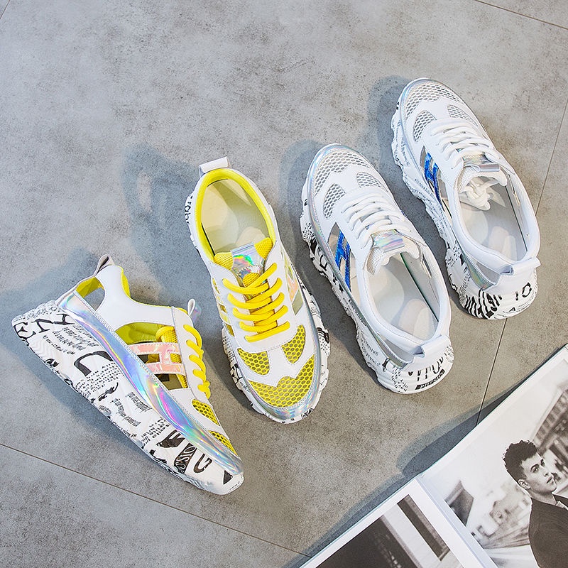 Giày Sneaker Kiểu Hàn Quốc Thiết Kế Dễ Phối Đồ Cho Nữ