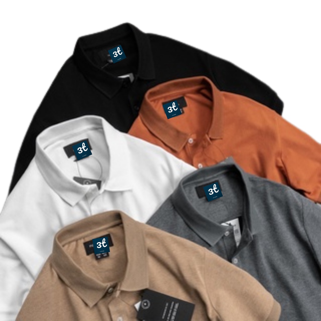 Áo polo nam vải cotton cá sấu cao cấp xuất xịn dệt bo dày dặn chuẩn form áo thun cổ bẻ tay ngắn