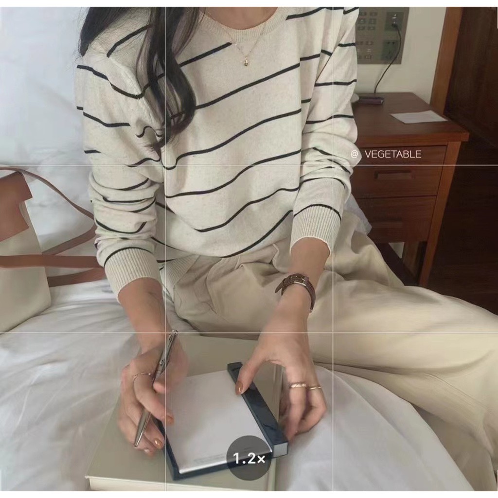 [Ảnh thật/video 29feb] Áo len kẻ mongtogi dài tay - 29feb.closet