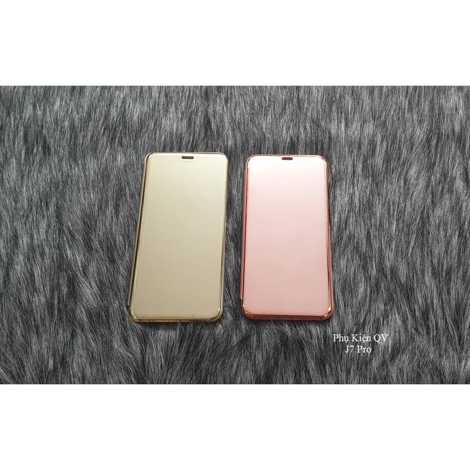 Bao Da Clear View Cover Standing Samsung J7 Pro