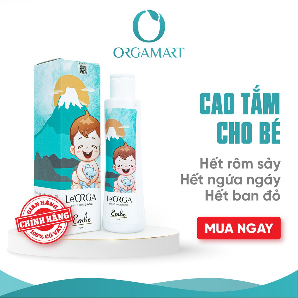 Sữa Tắm Em Bé Thảo Mộc Le'Orga - Dạng Cao Hết Rôm Sảy Trẻ Em, Mề Đay, Mẩn Ngứa  135 ml