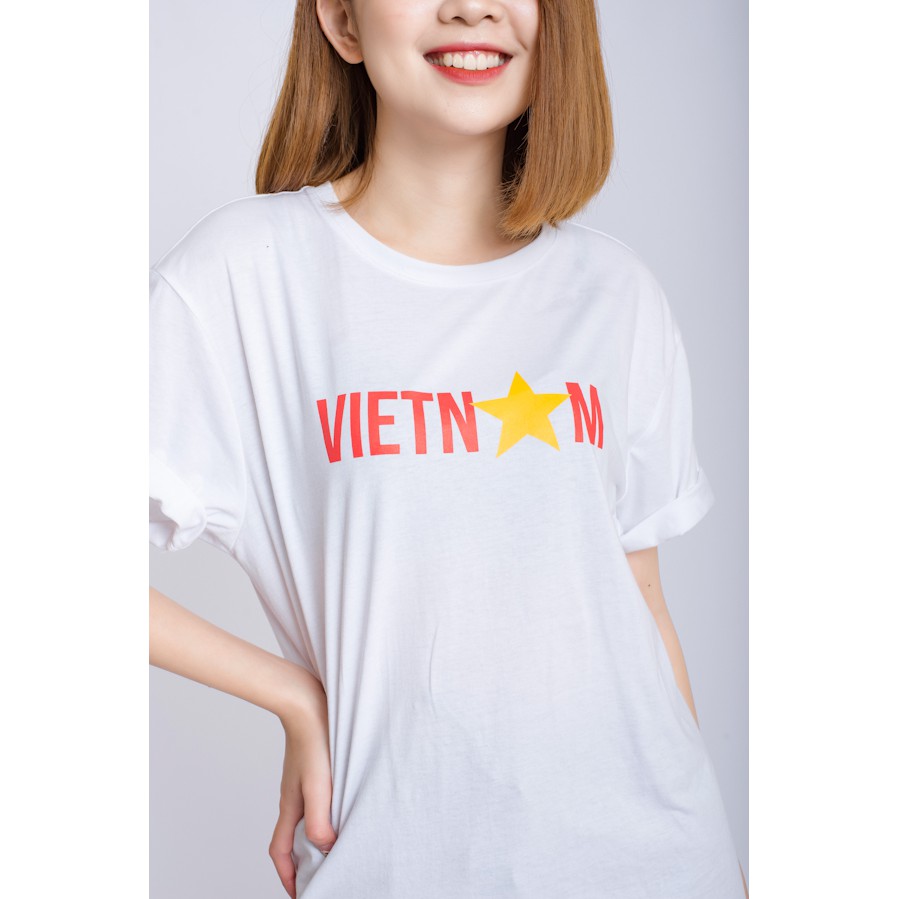 Áo Thun BOO Nữ Dáng Basic 100%Cotton In Hình "VIỆT NAM"