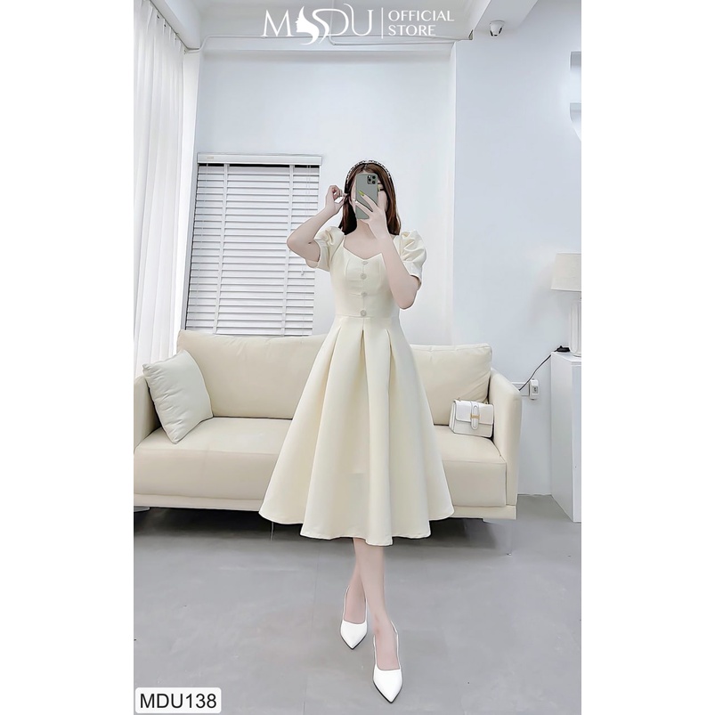 Đầm nữ dáng xòe tay bồng dự tiệc MDU138 - THỜI TRANG THIẾT KẾ MDU