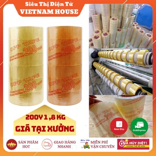 🔴CHUẨN 1,8KG || BĂNG KEO 200 YARD 1 LỐC 6 CUỘN - ĐỘ DÍNH BĂNG KEO 0.55Mic CHẮC CHẮN KHÔNG ĐỨT
