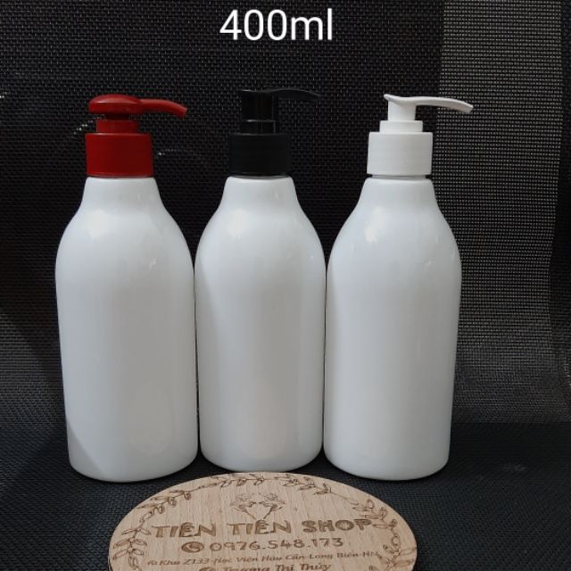 Chai nhựa tròn trắng đầu xịt giọt 400ml