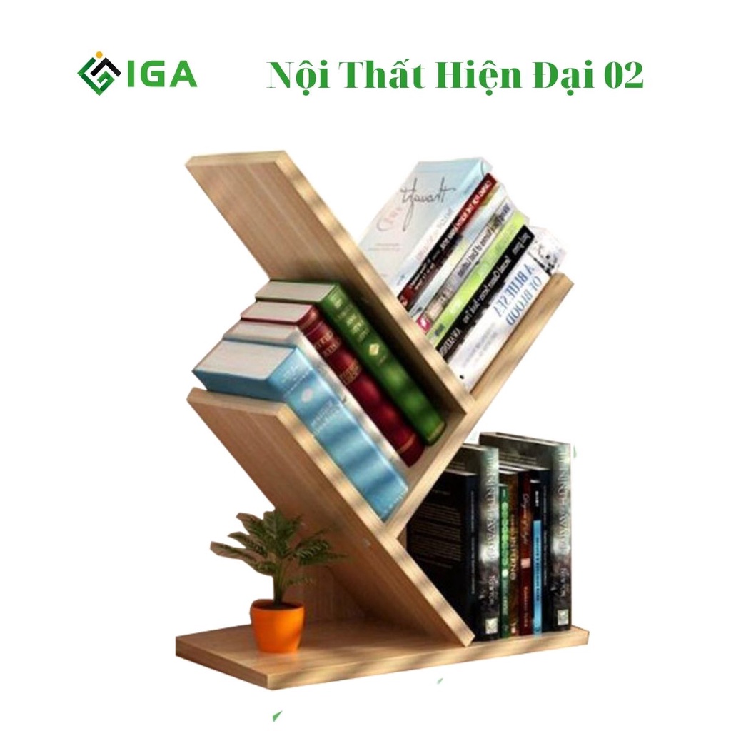 Kệ sách gỗ để bàn nhỏ gọn lạ mắt tiết kiệm diện tích gp113