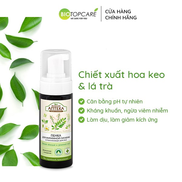 Dung dịch vệ sinh phụ nữ dạng bọt Zelenaya Apteka cân bằng độ pH 150ml - KOCODA