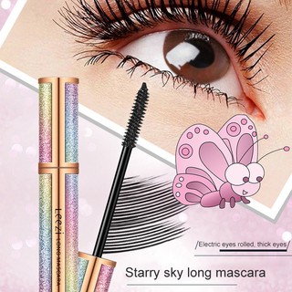Mascara LEEZI sợi 4D chải dài lông mi không thấm nước thiết kế vỏ lấp lánh