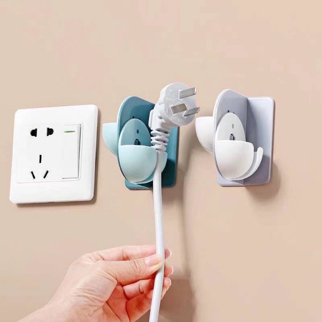 Móc Dán Tường 2 ô Treo Phích Cắm ,bàn chải Vật Dụngcá nhân Đa Năng Mã PC4