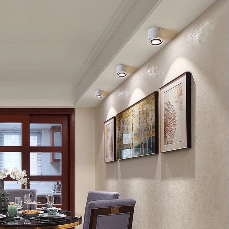 Đèn led ống bơ 7w  - 15w rọi tranh xoay 360•  rộng 85mm cao 60mm hàng chính hãng bảo hành 24 tháng