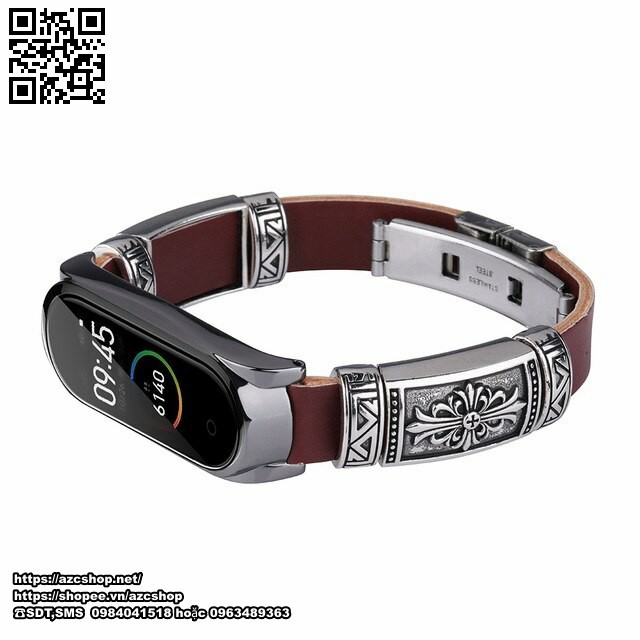 Dây Miband 5 Miband 4 Handmade Reto DIY Iron Leather