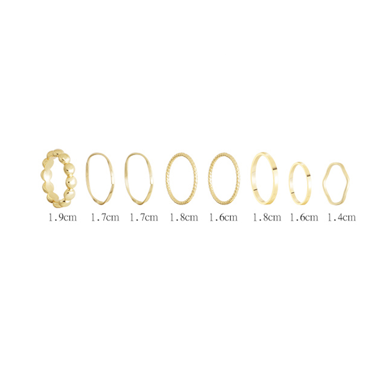 Set 8 Nhẫn Đeo Khớp Ngón Tay Đơn Giản Thời Trang Dành Cho Nữ