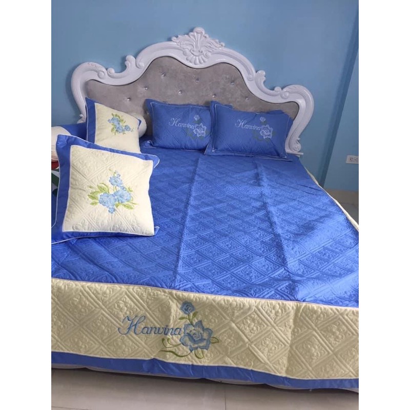 {GIÁ RẺ NHẤT} Bộ satin cotton poly  Trần bông 3 lớp thêu hoa  ( chat chọn mẫu )