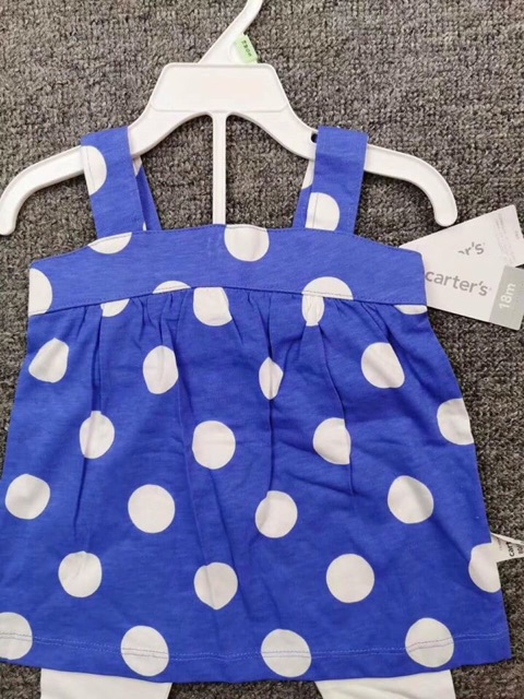 ❤️❤️ Set bé gái 2 dây chấm bi xanh xuất xịn