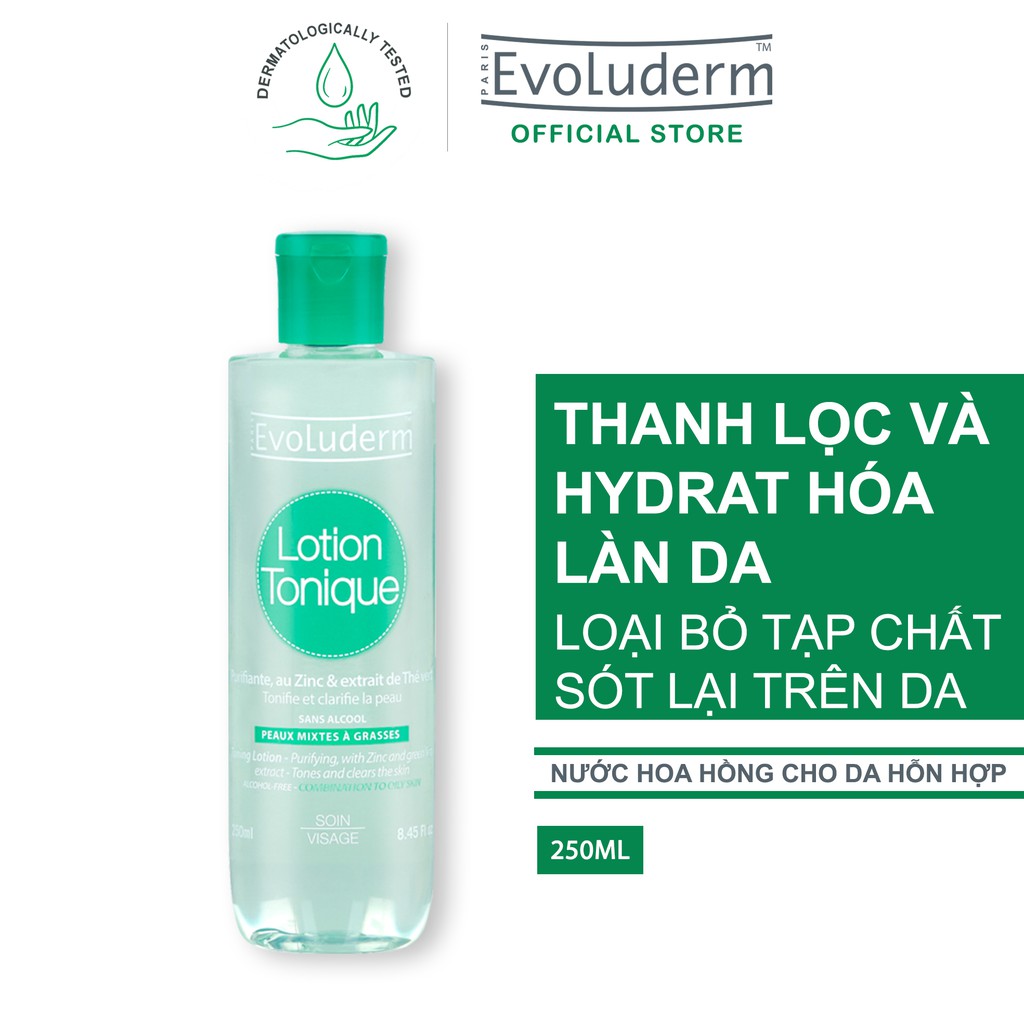 Nước hoa hồng Evoluderm dành cho da hỗn hợp và dầu mụn 250ml