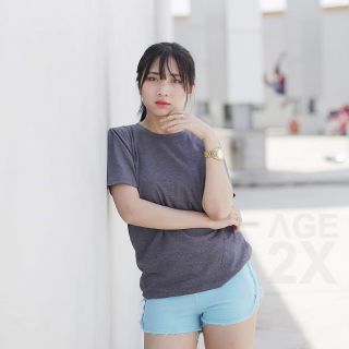 Áo Thun Trơn #AGE2X Màu Xám Chuột Đốm