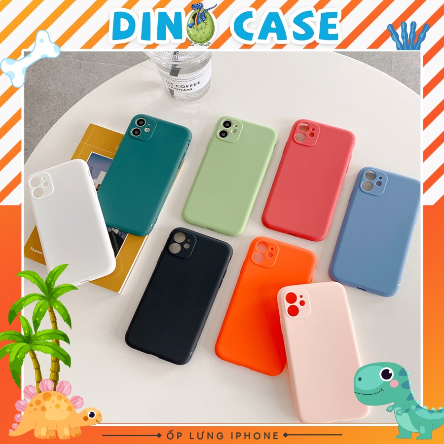 Ốp lưng iphone TPU trơn dẻo bảo vệ camera 7Plus/8Plus/X/XsMax/11/11Promax Dino Case