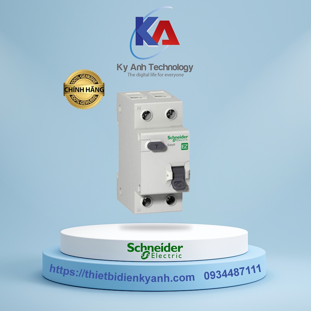 Cầu dao tự động chống rò Schneider Easy9 RCCB, 2P, 25A ,40A,63A, 30mA, 240VAC