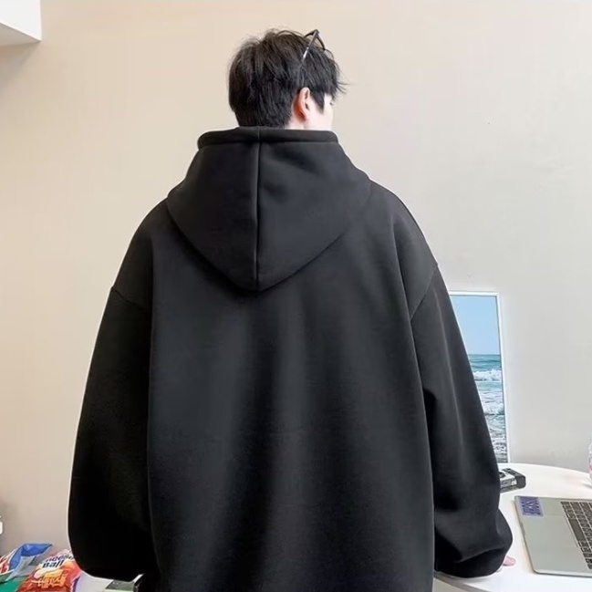 Áo Hoodie Dáng Rộng In Chữ Phong Cách Hàn Quốc Cho Nam Nữ