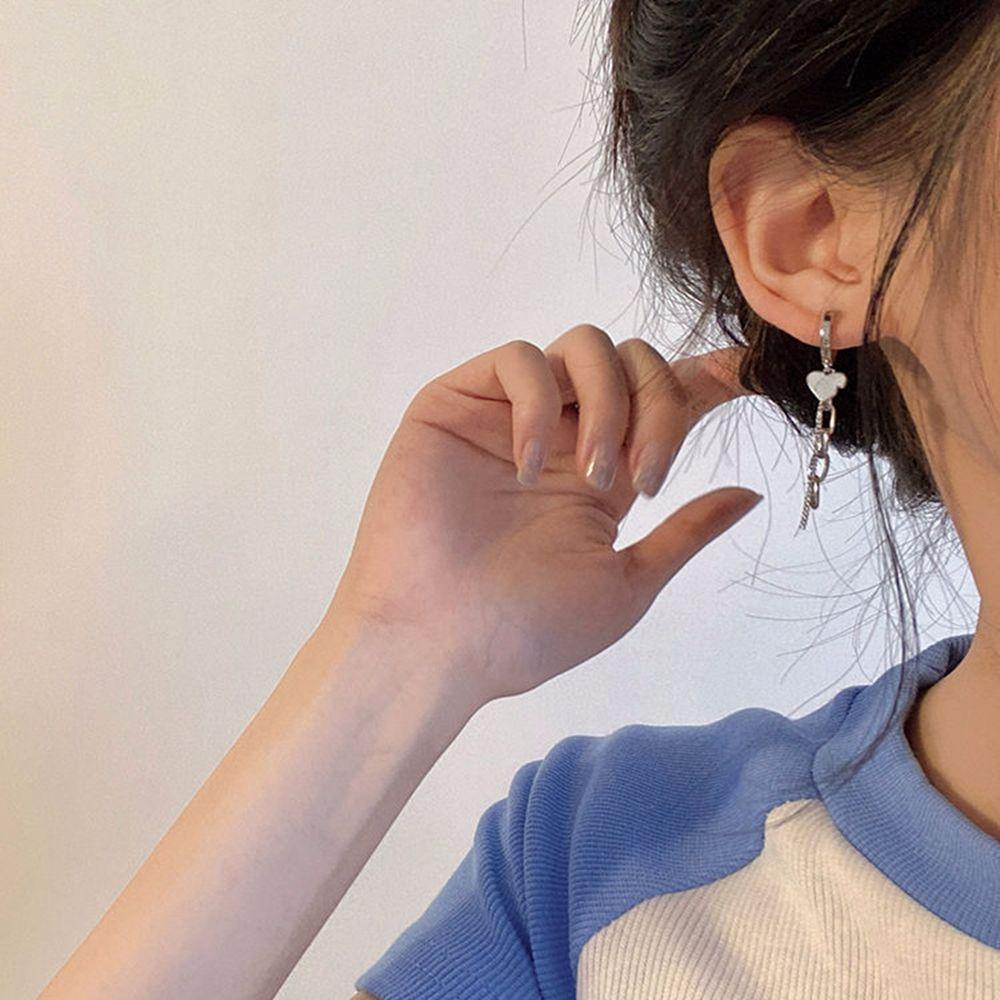 Khuyên Tai Hình Quả Cherry Phối Dây Xích Tua Rua Đơn Giản Cá Tính Cho Nữ