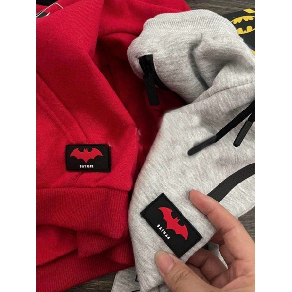 BỘ NỈ BÔNG ĐỎ BATMAN QUẦN GHI CHO BÉ TRAI