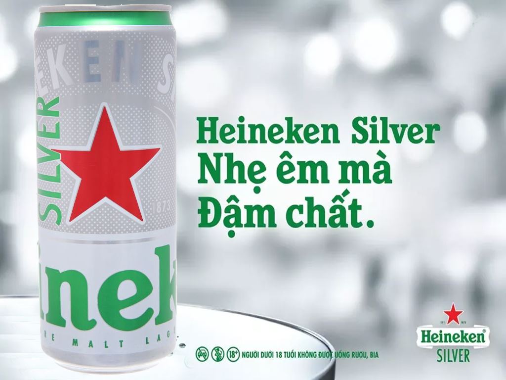 Thùng 24 lon bia Heineken Silver 330ml/lon / Lốc 6 lon bia Heineken Silver 330ml