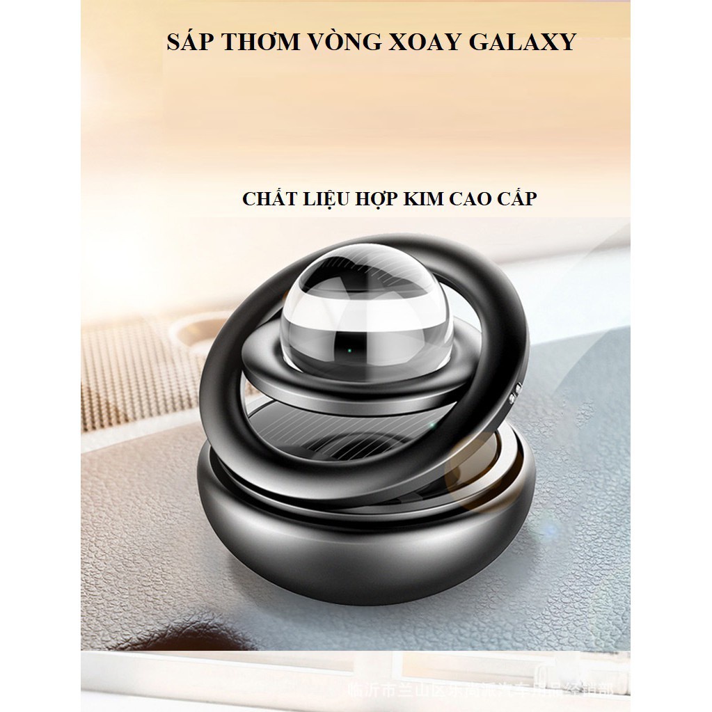 Vòng Xoay Vô Cực - Sáp Thơm Galaxy Kim Loại Gắn Taplo Tự Quay Bằng Năng Lượng Mặt Trời