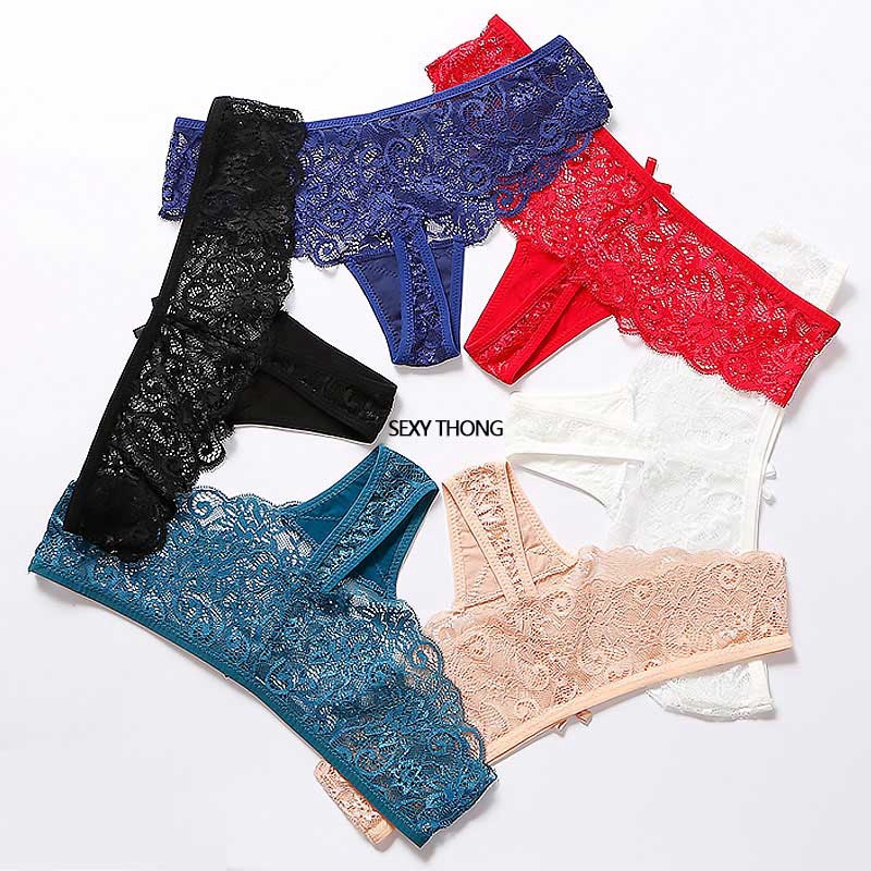 AOFEIQIKE Quần lót lọt khe phối ren quyến rũ cho nữ