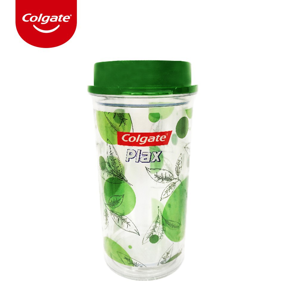 [HB gift] Nước súc miệng Colgate Plax Bạc Hà 500ml/chai + Ly nhựa có nắp Colgate Plax