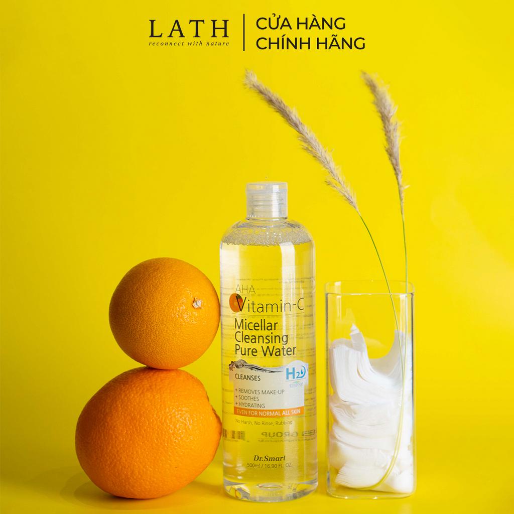 Nước tẩy trang Dr.smart Detox cho da AHA Vitamin C, Micellar Cleansing Pure Water 500ml